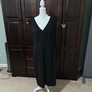 Eliza J Black Sheath Midi Dress V-Neck Sleeveless